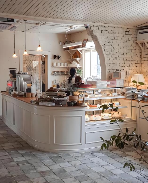 甜品店設計:韓式奶油風烘焙空間治愈且優(yōu)雅